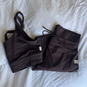 Dark purple Sports Bra and Leggings Set